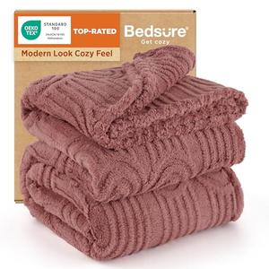 Bedsure GentleSoft Fleece Blanket Queen Size for Bed - Super Soft & Cozy, Fluffy Blankets for Women & Girls, Ideal for Sofa & Couch, Dusty Rose, 90x90 Inches