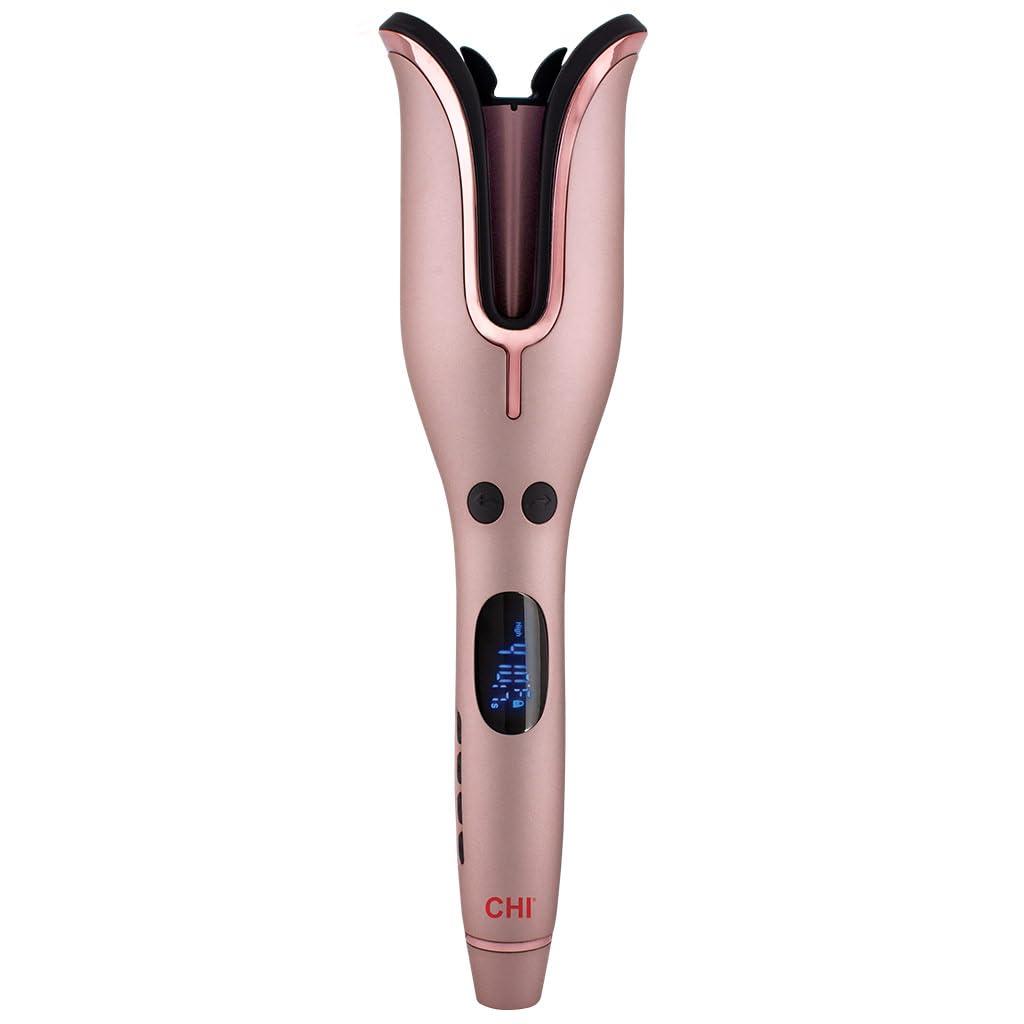 CHI Spin N Curl, Curling Iron For Healthy & Shiny Effortless Curls & Waves, Provides Preset Temperature Settings For Each Hair Texture, Rose Gold (16 Inch (Pack of 1), Rose Gold)