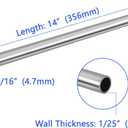 3/16" OD 304 Stainless Steel Tube, Thickened Pipe Wall & Weldable Tubing, Round Metal Pipe Industrial Straight Tube 14 inch Length (5 Pcs)