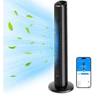 GoveeLife 36 Inch Tower Fan for Bedroom, Smart Oscillating Floor Fans with Temperature Sensor, App & Voice Remote, 5 Modes 8 Speeds up to 25ft/s, 24H Timer, 29dB Quiet Fan for Cooling Home Office