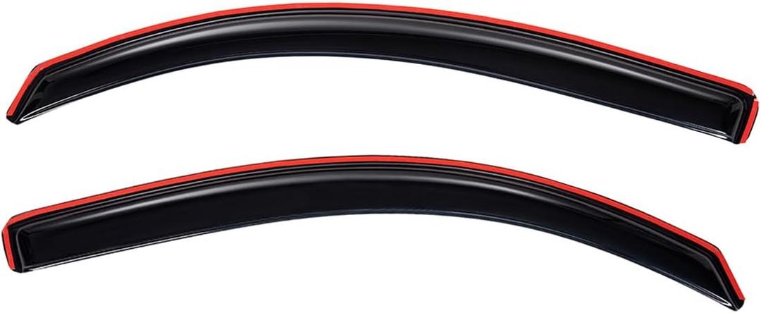 Lightronic Extra Durable Clip-on in-Channel Auto Vent Window Visor, Fits 2005-2015 Toyota Tacoma, Access Cab, UV Protection Rain Guard, Original Wind Deflector, No-Drill Install, Dark Smoke, 2-Pcs