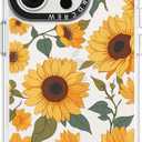 for iPhone 15 Pro Max Case, [Blooming Sunflowers] Cool Aesthetic Pattern for Women, [11FT Military-Grade Drop Tested] Slim Crystal Clear Shockproof TPU Bumper Phone Cover, 6.7"