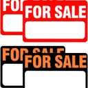 4Pcs For Sale Sign Car Sticker Self-Adhesive Vinyl Sale Sign Decal Indoor & Outdoor Advertising Signage for Houses Vehicles Advertising Commercial Boats Red Orange 12" x 8"