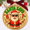 2 x 67 Christmas Ornament - 67 Ornaments for Christmas Tree, Santa Says Six Seven 2025 - Funny 6 7 White Elephant Gifts, Fun for Teen, Kid - Viral Decoration - Meme Acrylic Xmas Gifts