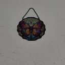 H&D HYALINE & DORA 6.5Butterfly Stained Glass Window Hanging Butterfly Suncatchers for Window Hanging Stained Glass Panels Wall Art Decor Gifts for Women