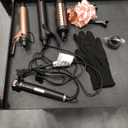 Ufree 3 in 1 Curling Iron, Curling Wand Set with Thermal Brush Flat Iron Hair Straightener, Dual Voltage Wand Curler, Instant Heat Up Hair Curler, Include Protective Glove 2 Clips, Gifts for Women