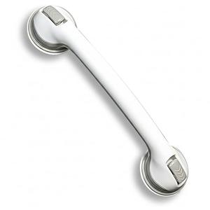 Safe-er-Grip Changing Lifestyles Suction Cup Grab Bars For Bathtubs & Showers; Safety Bathroom Assist Handle, White & Grey, 16 Inches