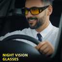 Anti-Glare Night-Driving Glasses Fit-Over-Glasses: Night Vision Glasses for Men Wrap-Around Glasses for Women (Transparent Grey + Matte Black + Transparent Blue)