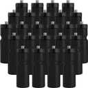 50 Strong Bulk Water Bottles | 24 Pack Sports Bottle | 22 oz. BPA-Free Easy Open with Pull Top Cap | Made in USA | Reusable Plastic Water Bottles for Adults & Kids | Top Rack Dishwasher Safe (Black)