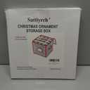 Sattiyrch Plastic Christmas Ornament Storage Box with Zippered Closure - Store up to 64 of the 3-inch Standard Christmas Ornaments, Xmas Ornaments Storage with Dividers & Two Handles