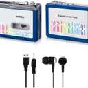 Bluetooth Cassette Player with Headphone, Tape Player Bluetooth Output to Headphone/Speaker,Walkman Portable Cassette Tape Player 2 AA Battery or USB Power Supply, 3.5mm Headphone Jack