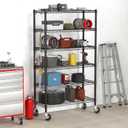 Hodonas 2300LBS Wire Shelving Unit, 36"W x 14"D x 75"H Metal Standing Shelf Units with Wheels / Leveling Feet, 6 Tier, Adjustable, Heavy Duty, and NSF Storage Shelves, Rolling Metal Shelving Wire Rack, 6 Tiers-2300LBS Loading Capacity