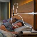 CPAP Hose Holder for Bed, CPAP Hose Hanger Avoid Buckling and Prevent Blockage, Adjustable Angle Arbitrarily Sleeping Accessories, CPAP Accessories Supplies for Bedside & Sleep, No Punching Required (White)