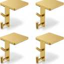 2 in 1 Fireplace Garland and Stocking Hangers for Mantel Heavy Duty Christmas Stocking Holders for Mantle Metal Garland Hooks Xmas Holiday Decoration(4 Pack,Gold)