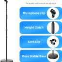 Microphone Stand Mic Floor Stand, Adjustable Height from 39" to 66", 180 Rotatable Mic Clip Heavy Duty Round Base Boom Mic Arm Stand for Stage, Studios, Kids