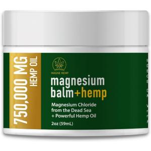 Magnesium Cream for Pain + Hemp - 750,000mg Hemp Oil - Soothing Hemp Cream Provides Fast Acting Joint and Muscle Relief - All Natural Daily Support for Comfort and Wellness - Made in USA