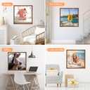 20x20 Wood Frame Brown, Rustic Natural Wooden 20x20in Poster Picture Frame, Distressed 20 x 20inch Woodgrain Gallery Photo Frame with HD Plexiglass, Horizontal Vertical Wall Mounting Display 1pcs