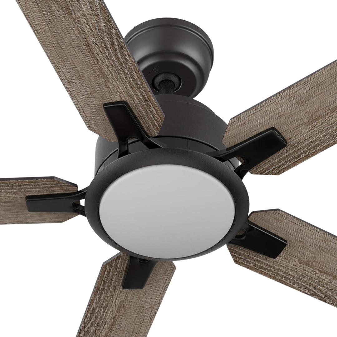 Smart Low Profile Ceiling Fan with Lights, DC 10 Speeds Smart Ceiling Fan with Remote, 3 Light Colors Dimmable Flush Mount, Compatible with Alexa, Siri & Google Home, 52 inches, Light Wood