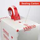 JIALAI HOME Fragile Tape Handle with Care Packing Tape 6 Rolls, Heavy Duty Shipping Box Sealing Tape with Dispenser, 2 Inch x 330 Feet (110 Yards) for Shipping and Moving Boxes