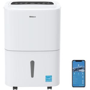 80 Pints Energy Star Dehumidifier with Drain Hose and WIFI for Large Spaces up to 5,000 Sq.Ft, Auto Defrost & Continuous Drainage - Ideal for Home Basements, Bathroom, and Bedroom