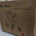Ambliss Rollator Walker with Seat & Tray - 300 lbs Capacity, 8" All-Terrain Puncture-Proof Wheels, Detachable Front Tray for Dining, Dual Height Adjustable, Lightweight Folding Walker for Seniors