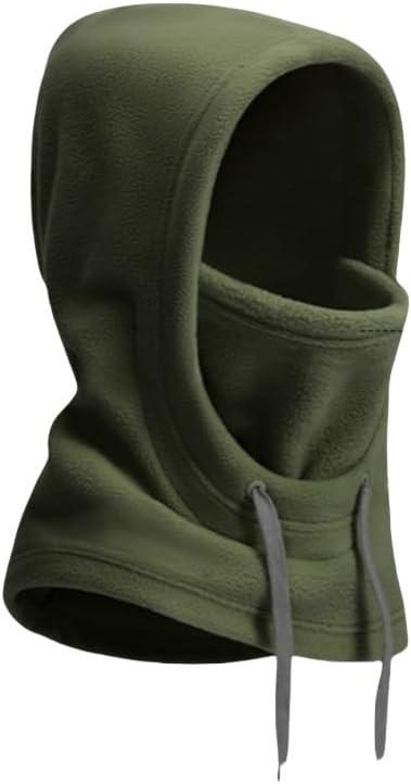 Balaclava Hood Ski Mask for Men Women Winter Scarf Face Masks Neck Head Cover Windproof Fleece Warmer Cold Weather Hat (Army Green)