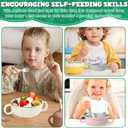 Stainless Steel Baby Bowls, 8.5fl Oz Kids Bowl with Anti-scald Removable Silicone Shell, BPA Free Baby Feeding Bowls with Fork Spoon for Snacks, Ice Cream, Cereal, Soup, Fruit (4 Colors)