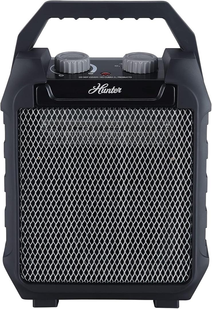Hunter Recirculating Utility Heater with Thermostat, One Size, Black