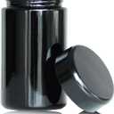 Black Glass Airtight Storage Container Jar 100ml with UV Protection for Spice Coffee