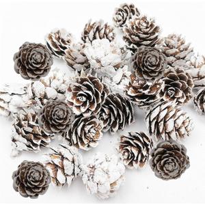 160 PCS Mini Snow Pine Cones Christmas Thanksgiving Pine Cones Bulk White Christmas Small Tiny Pinecones Ornaments for Home Decoration DIY Crafts Wedding Xmas Tree Fall Winter Decor