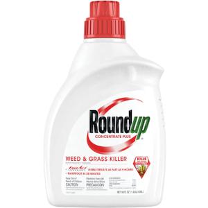 Roundup Concentrate Plus Weed and Grass Killer - Includes Easy Measure Cap, 64 oz.