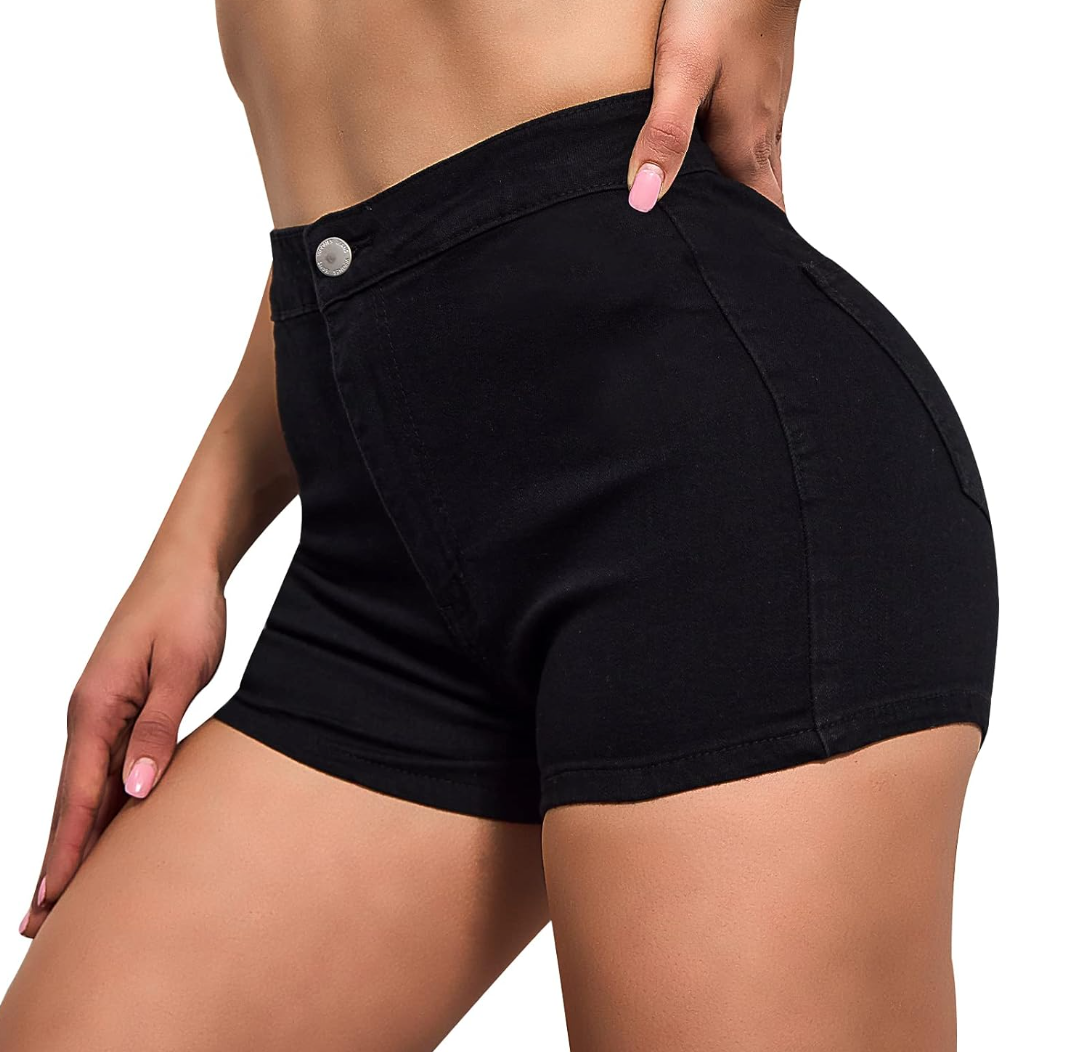 VIPONES Jeans Shorts Womens High Waisted Stretchy Sexy Butt-Lifting Hot Denim Shorts L