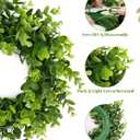 DDHS 11 Inch Artificial Boxwood Small Wreath for Front Doors, 2 Packs Green Leaves Wreath, Spring Summer Mini Wreaths for Indoor Outdoor Hanging Wall Window Wedding Home Decor Party Farmhouse