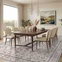 Washable 9x9 Square Rugs for Living Room, Vintage 9' Square Area Rug for Dining Room Bedroom, Ultra Soft Non Slip Stain Resistant Floral Large Floor Carpet Décor 9x9 Beige