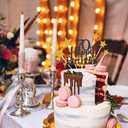 2 x Glittery 70th Happy Birthday Cake Topper with Star,Personalised 70 Birthday Cake Toppers Party Decorations Party Supplies for Men Women Black Gold