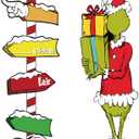 47in Christmas Yard Signs Decorations Outdoor with 2 Fairy String Light, Xmas Decor Outside for Holiday Yard Fence Garden Lawn(Style7)