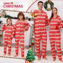 ANGELGGH Ugly Christmas Onesie Pajamas for Family, Lazy Family Matching One-Piece PJs, Holiday Sleepwear for Women Men Couple (Women, L, Red Stripe)