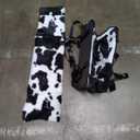 BurgeonNest Center Console Small Dog Car Seat - Portable Pet Cat Puppy Booster Armrest Carseat Up to 11lbs, Anti-Collapse Comfort Car Travel with Washable Fluffy Cushion and Pillow, Milk Cow