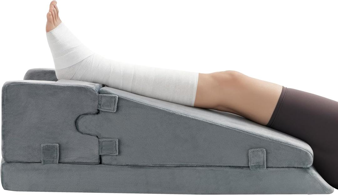Ganondorf Leg Elevation Pillow for Post Surgery Recovery,Knee Replacement & Injury Rehab Orthopedic Foam Leg Support Pillow to Improve Circulation, Reduce Swelling, Promote Healing, Elevate Leg