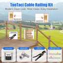 TooTaci 200 Pack T316 Stainless Steel Protector Sleeves Inner Thickened for Metal/Wood Post of 1/8 Cable Railing Kit, Marine Cable Railing Hardware for 1/8 Wire Through No Gap for Railing Decor ﻿