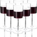 Ciaell 12 Pack Clear Plastic Wine Glasses - 14Oz Plastic Wine Glasses with Stem - Disposable Stemmed Wine Glass for Parties & Weddings & Outdoor