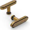 Asidrama 10 Pack Brushed Antique Brass Kitchen Cabinet Knobs Cabinet Hardware Zinc Knobs for Dresser Drawers (Single Hole)