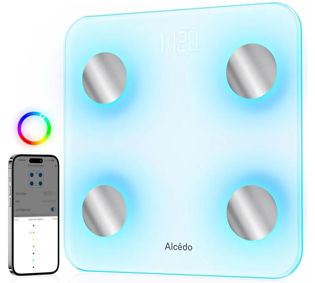 Alcedo Smart Body Fat Scale, Digital Scale with BMI, Fat Percentage, Muscle Mass, Color-Changing with Weight Variation, 400 lb, Bluetooth