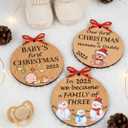 Heart's Sign Babys First Christmas Ornament 2025 | My First Christmas 2025 | Our First Xmas as Family of Three Ornament