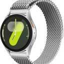 Milanese Metal Bands for Samsung Galaxy Watch 7 6 5 4 Band 40mm 44mm/Watch 6 4 Classic Bands 46mm 42mm 47mm 43mm/5 Pro/3 41mm/FE/Active 2 Men/Women,20mm Stainless Steel Mesh Loop Magnetic Strap Correa
