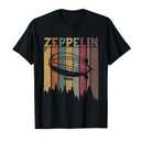 Retro Zeppelin 70s 80s Dirigible Airship Zepelin Zepplin T-Shirt, 2XL