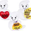 My OLi 6" Stuffed Ghost Plush Toys Set - Halloween Decorations Dolls with Heart, Candy Corn & Moon - Pack of 3 Cute Ghost Ornaments for Kids