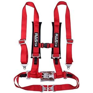 RASTP 4 Point Safety Harness Set with Ultra Comfort Heavy Duty Shoulder Pads,(Pack of 1) (Red)