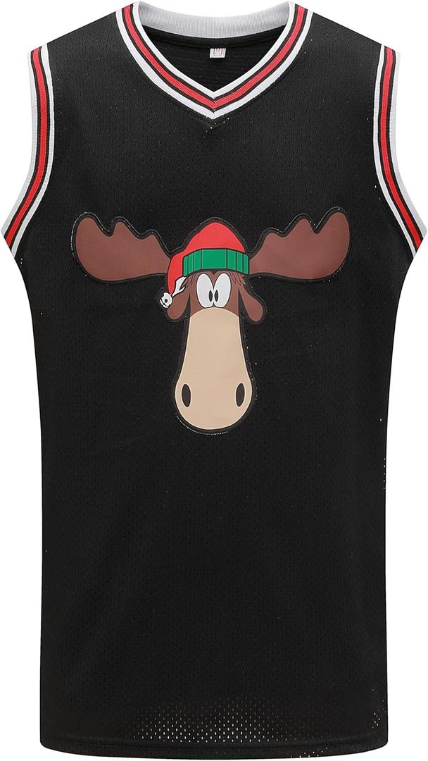 YWIES Griswold #00 Movie Christmas Basketball Jerseys Stitched Letters and Numbers S-XXXL (Black, L)