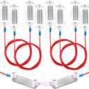 Kanayu 4 Pcs Lectric Fence Tape Connector Polytape to Polytape Connector 40mm Electric Tape for Electric Fence Connection with 90 cm Wire for 1/2" to 1-1/2" Width Polytape(2 Pieces Tape)